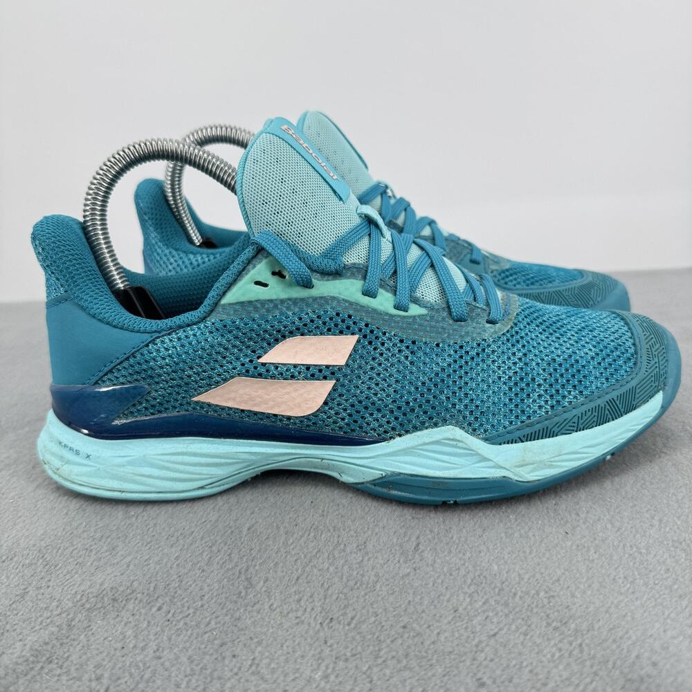 Babolat Jet Tere All Court Tennis Shoes Womens Size 7 Teal Blue Mesh Pickleball